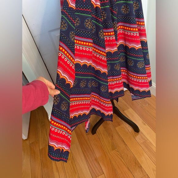 1950/60s Vintage Dress with a Scarf -Style Bottom - Picture 5 of 8